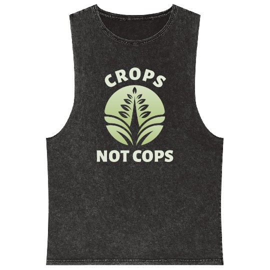 Crops Not Cops Abolish The Police Mineral Wash Tank Tops