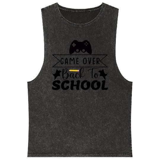 Game over back to school Mineral Wash Tank Tops