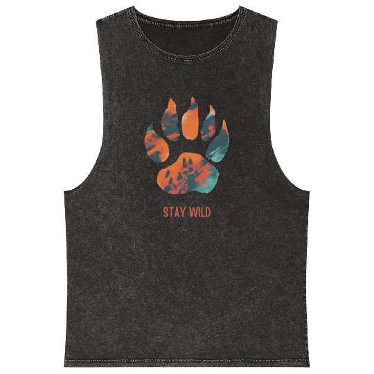 The Grizzly Bear Paw Mineral Wash Tank Tops