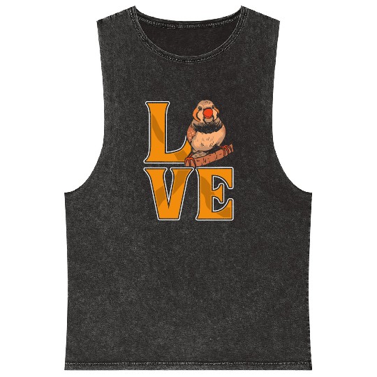 Love Zebra Finch Bird Lover Finch Birds lovers Mineral Wash Tank Tops