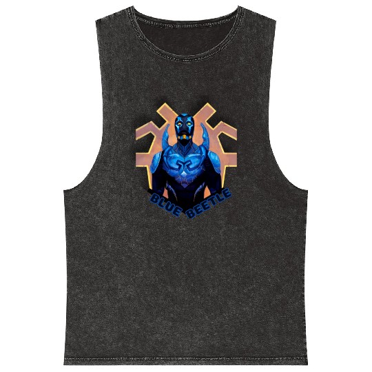 Blue Beetle Mineral Wash Tank Tops