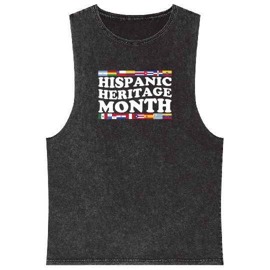 Hispanic Heritage Month Funny Hispanic Spanish Mineral Wash Tank Tops