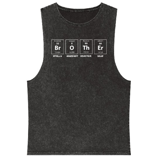 Funny Science Geek Brother Sibling Period Table Mineral Wash Tank Tops