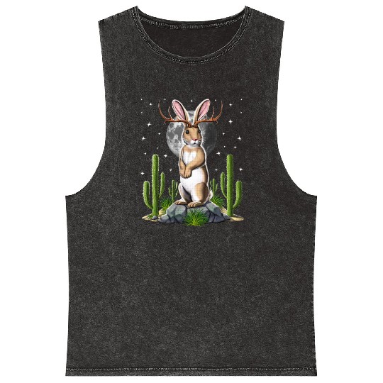 Jackalope Rabbit Mineral Wash Tank Tops