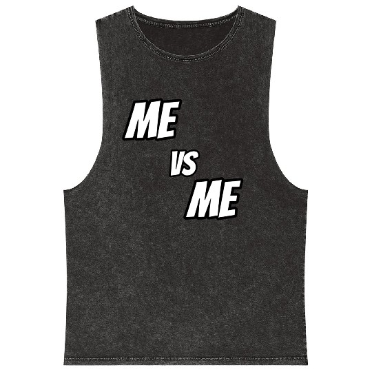 Me vs Me (white) Mineral Wash Tank Tops