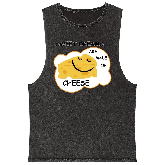 Sweet Dreams are Made of Cheese Mineral Wash Tank Tops