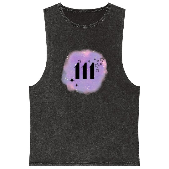 Angel Number 111 Numerology Lilac Mineral Wash Tank Tops