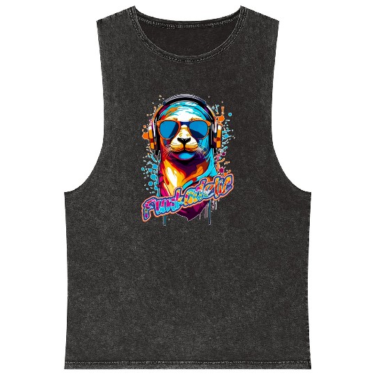 Funkadelic Seal Mineral Wash Tank Tops