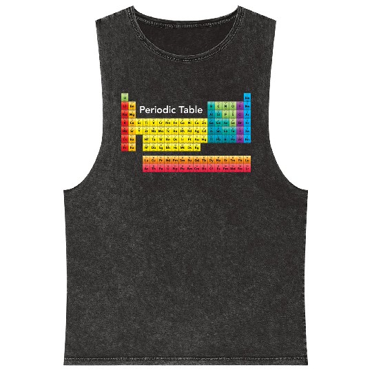 Color Periodic Table Of Elements Mineral Wash Tank Tops