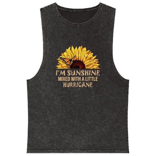 I'M Sunshine Mixed With Little Hurricane Mineral Wash Tank Tops