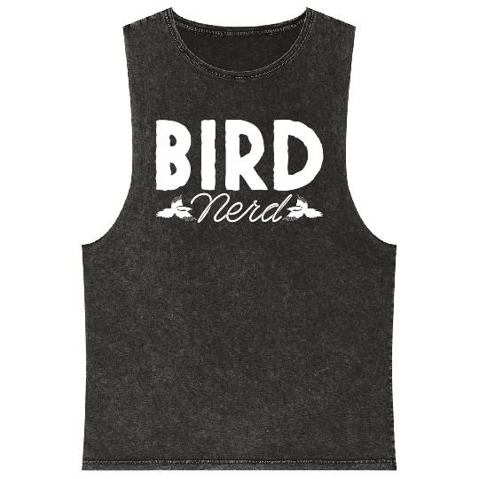 Bird Nerd Joke Birds Lover Budgie Parrot Heron Mineral Wash Tank Tops
