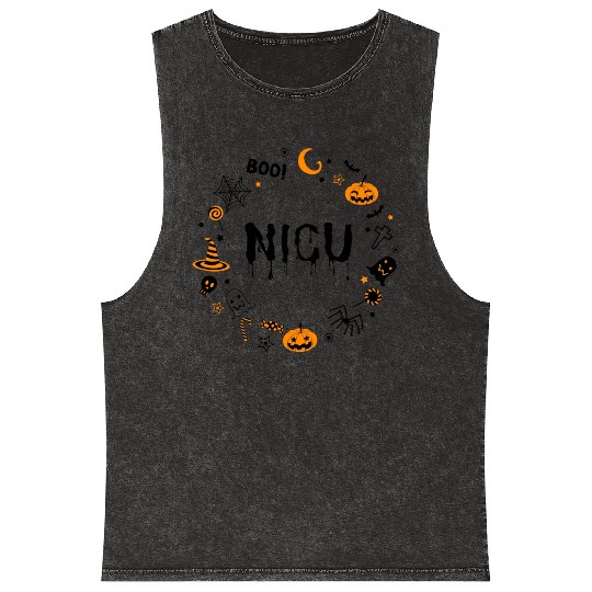Cute NICU Halloween design | Boo NICU | Preemie Mineral Wash Tank Tops