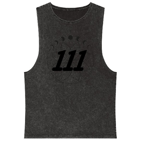 Mandala Angel Numbers 111 Moon Cycle Mineral Wash Tank Tops