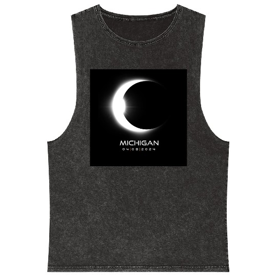 Michigan Eclipse 2024 Souvenir Cool Memento April Mineral Wash Tank Tops