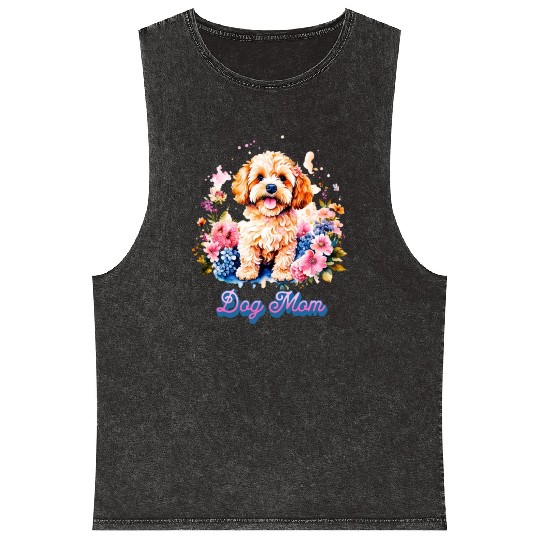 Dog Mom - Cockapoo Mineral Wash Tank Tops