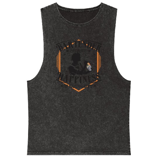 bartender happiness Mineral Wash Tank Tops