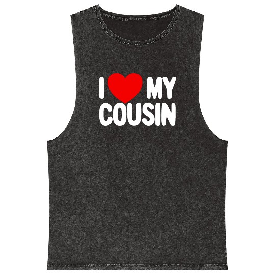 I Love My Cousin Red Heart Redneck Love My Cousin Mineral Wash Tank Tops