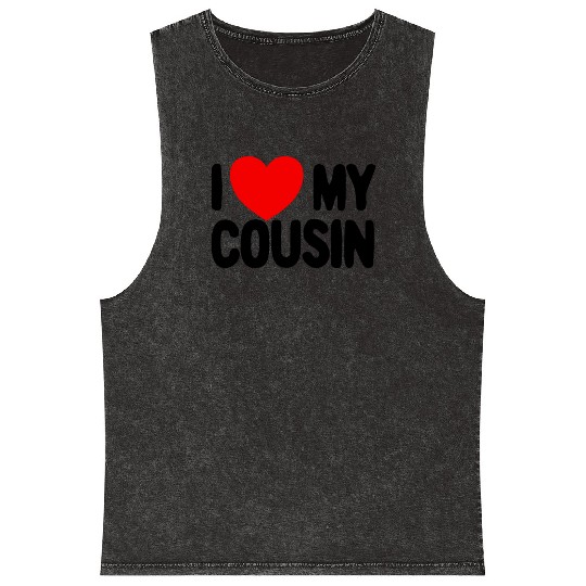 I Love My Cousin Red Heart Redneck Love My Cousin Mineral Wash Tank Tops