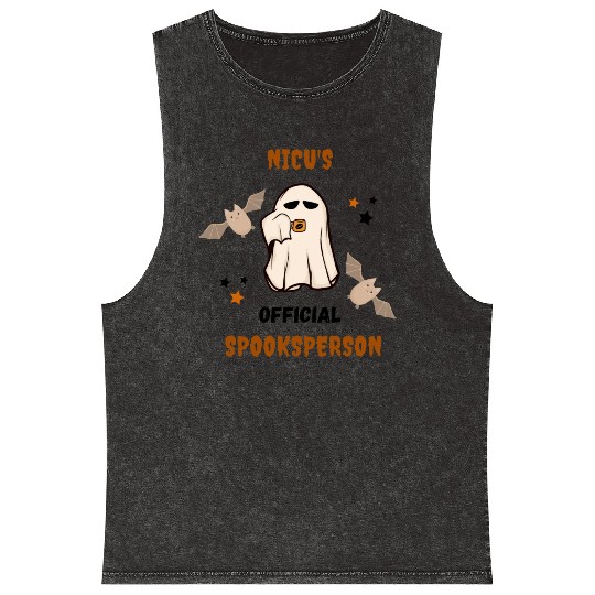 Cute NICU Halloween | NICU official spooksperson Mineral Wash Tank Tops
