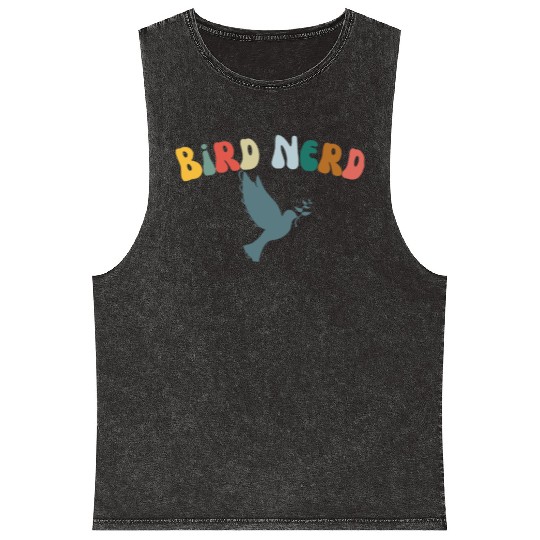 Bird Nerd , Bird Lover Mineral Wash Tank Tops