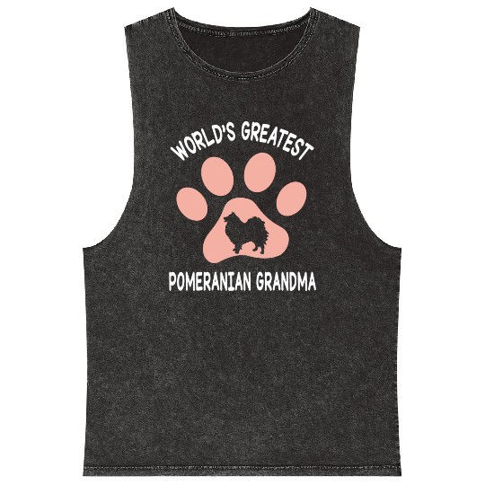 T7tee Happy Mother Day Pomeranian Dog Lover Mineral Wash Tank Tops