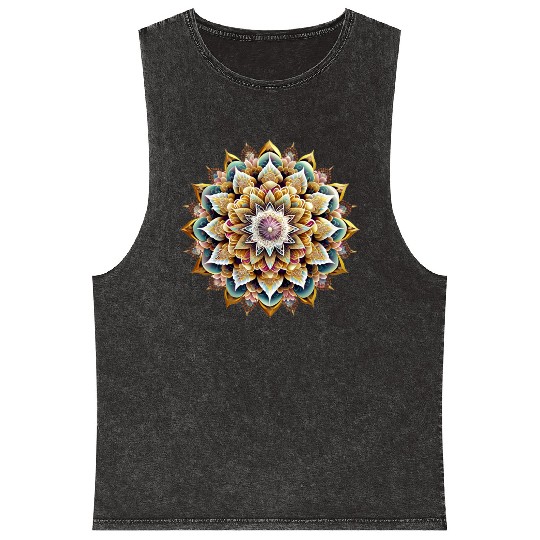 Art therapy mandala Mineral Wash Tank Tops