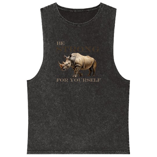 rhinoceros side view Mineral Wash Tank Tops