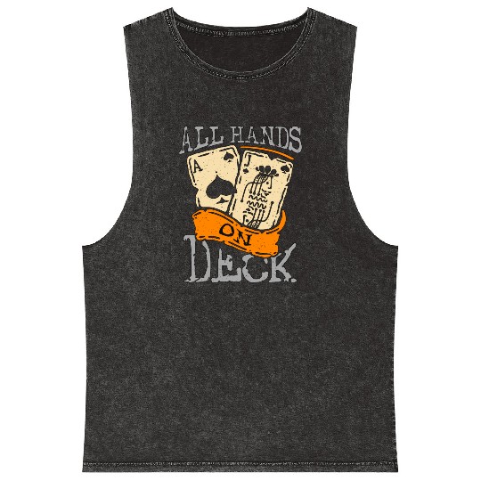 Classic Blackjack All Hands On Deck Loves Gambling Mineral Wash Tank Tops