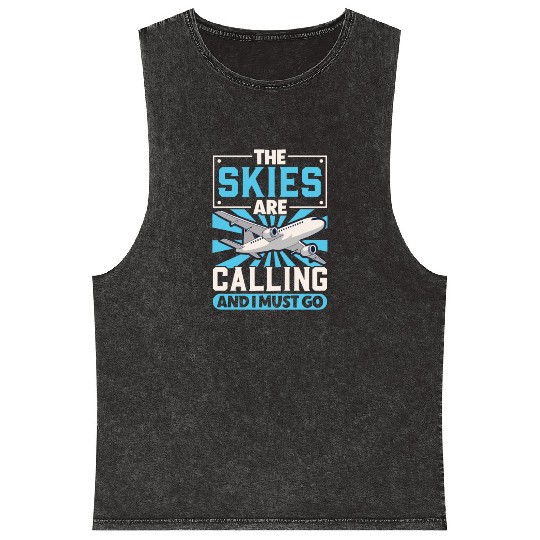 Pilot Aviation Airplane Airline Future Pilots Mineral Wash Tank Tops