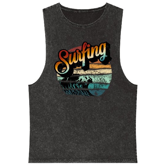 Summer Surfing Mineral Wash Tank Tops