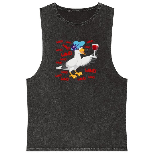 Seagull Mineral Wash Tank Tops Wine Lover North German Seagulls