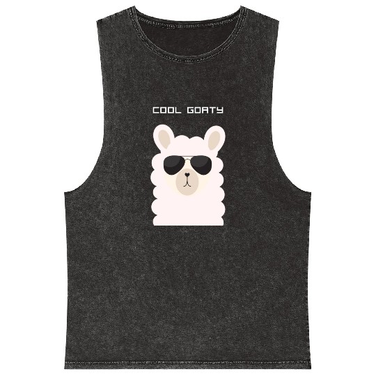 Cool Goaty Unisex Jersey Short Sleeve Mineral Wash Tank Tops