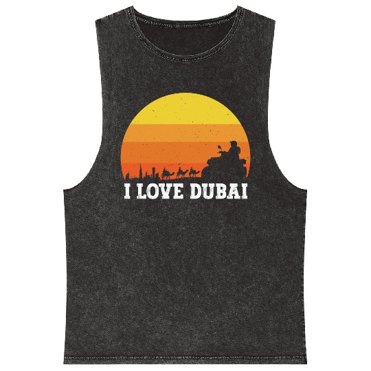 I love Dubai Mineral Wash Tank Tops