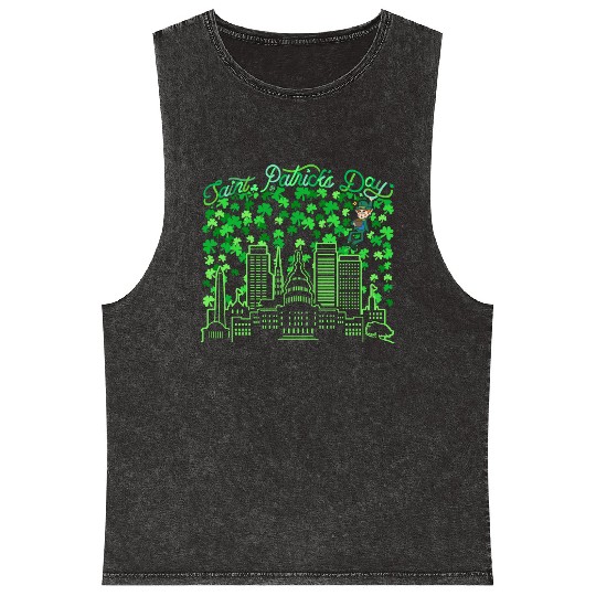 Saint Patrick's Day Washington DC Mineral Wash Tank Tops