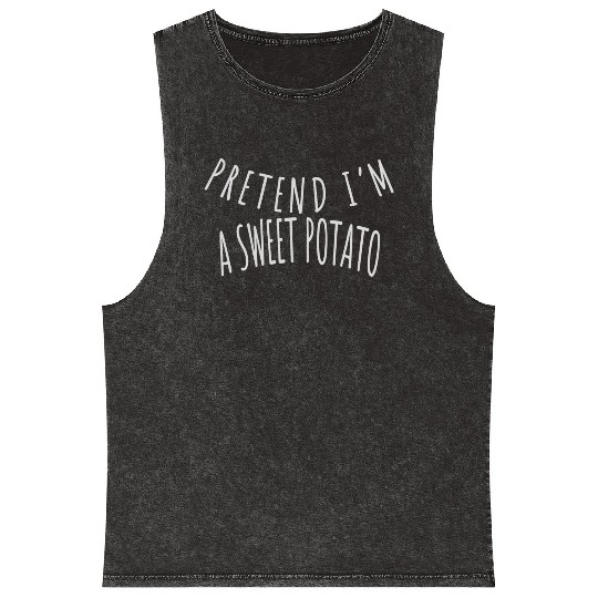 PRETEND I'M A SWEET POTATO Mineral Wash Tank Tops