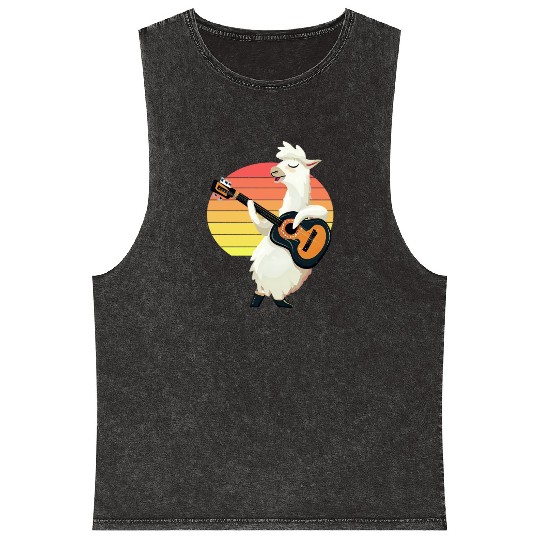 Musical alpaca Mineral Wash Tank Tops