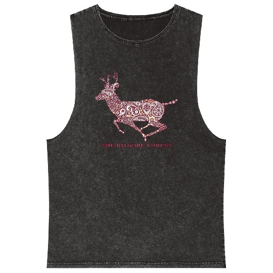 Deer - Maroon Mineral Wash Tank Tops