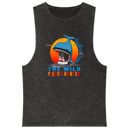South Seas Navy Boat Attacked by Whale on Sea Mineral Wash Tank Tops