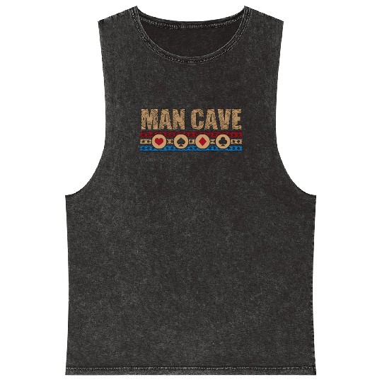 Cribbage Man Cave Loves Board Game Tournament Mineral Wash Tank Tops