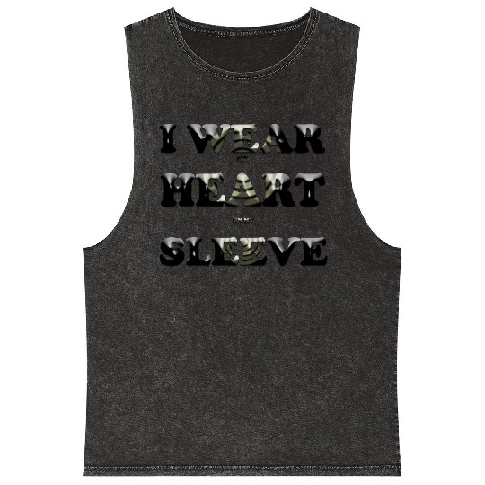 I wear my heart on my sleeve design Mineral Wash Tank Tops gift