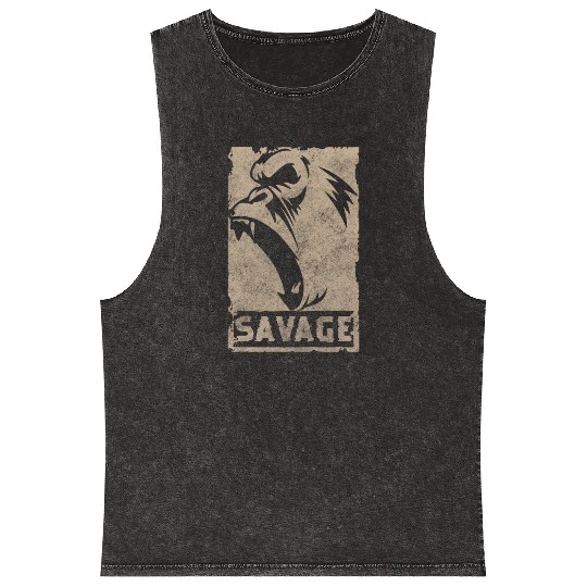 Gorilla Silverback Primate Mineral Wash Tank Tops