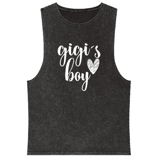Funny Matching Gigi Boy for Grandma Whit Boy Mineral Wash Tank Tops