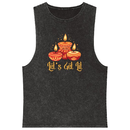 Happy Diwali Diwali Festival Indian Hindu Hinduism Mineral Wash Tank Tops