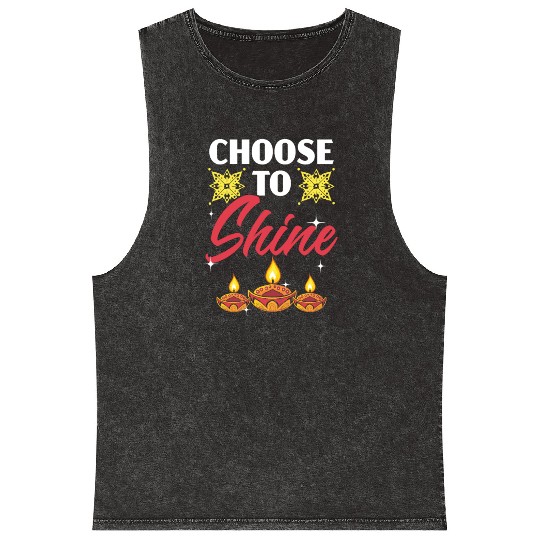 Happy Diwali Diwali Festival Indian Hindu Hinduism Mineral Wash Tank Tops