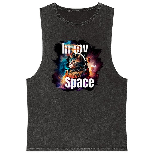 In my Mind Space Cat Astronaut Animal Pets Lover Mineral Wash Tank Tops