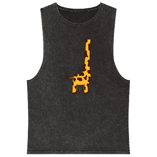 Funny Giraffe Without Head Cool Halloween Costume Mineral Wash Tank Tops