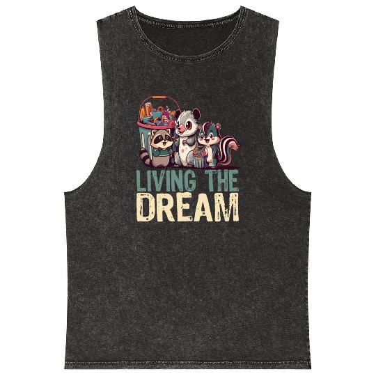 Living The Dream - Cute Anime Kawaii Japanese Love Mineral Wash Tank Tops