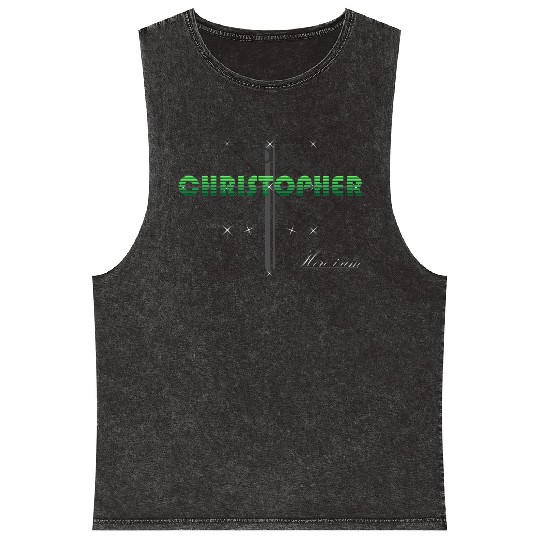 Christopher green design -Greek Origin - Christ Mineral Wash Tank Tops