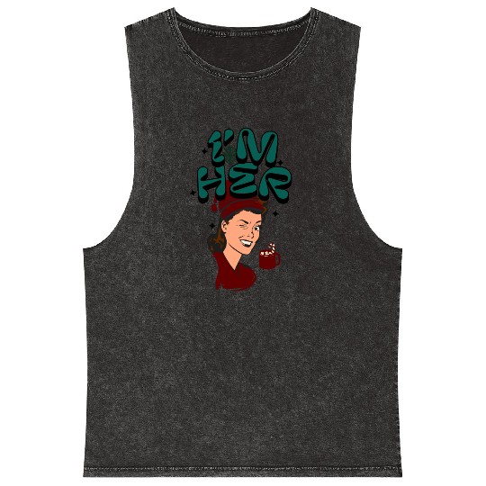 Im Her! Christmas/ Mrs. Claus design Mineral Wash Tank Tops