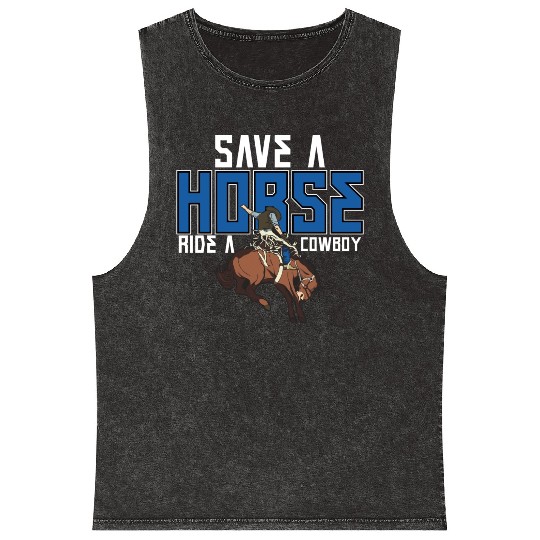 Save A Horse Ride A Cowboy Mineral Wash Tank Tops